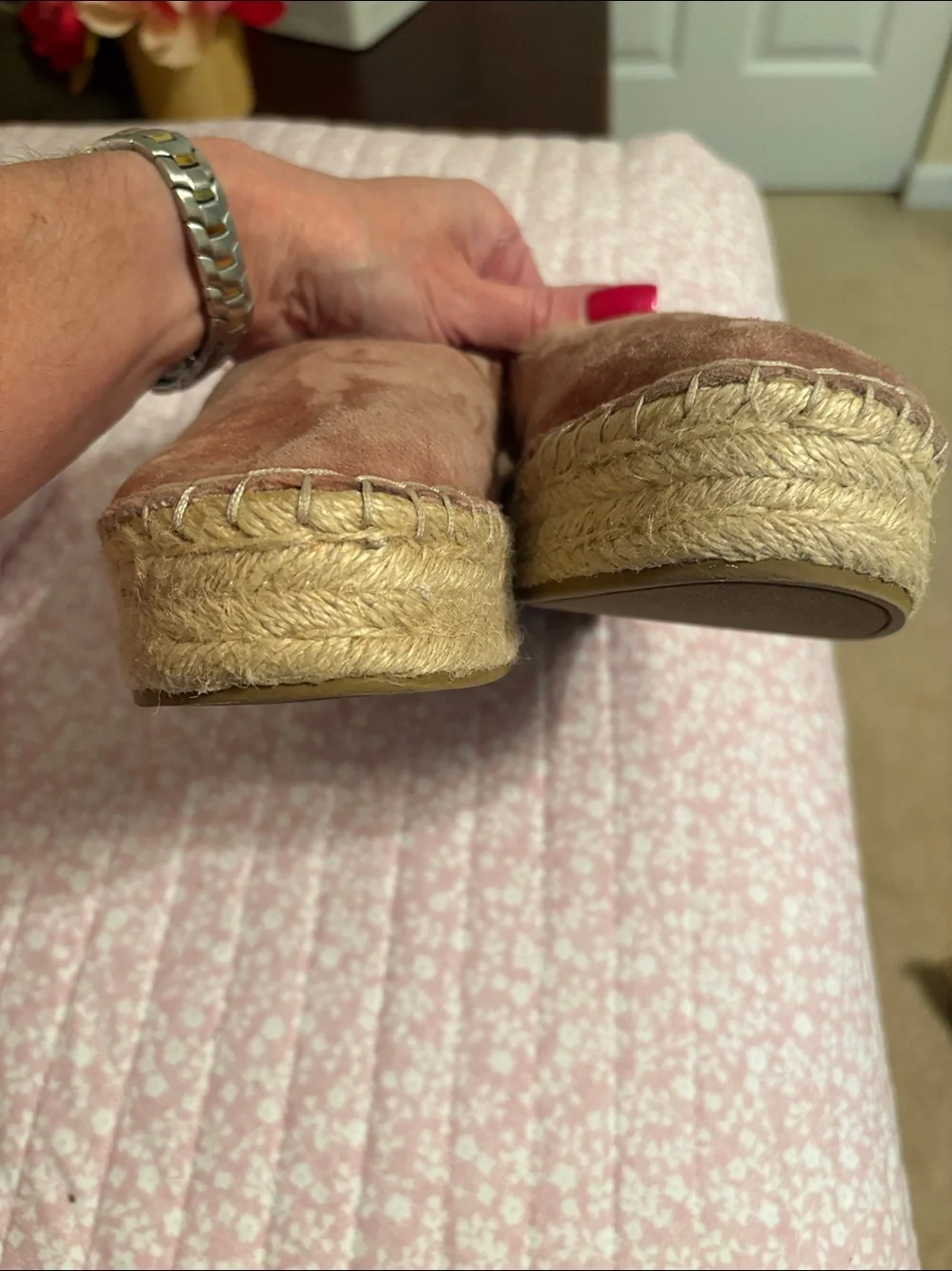 Sam Edelman Dusty Rose Suede Espadrille Slip-On